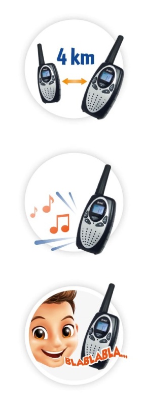 BUKI Vysílačky Walkie Talkie 4km - dobíjecí baterie