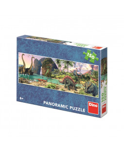 Dino panoramatické puzzle Dinosauři u jezera 150 dílků