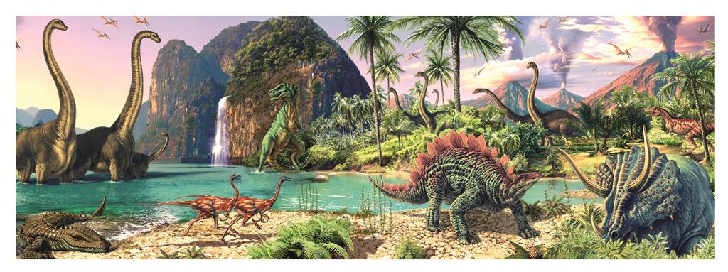 Dino panoramatické puzzle Dinosauři u jezera 150 dílků