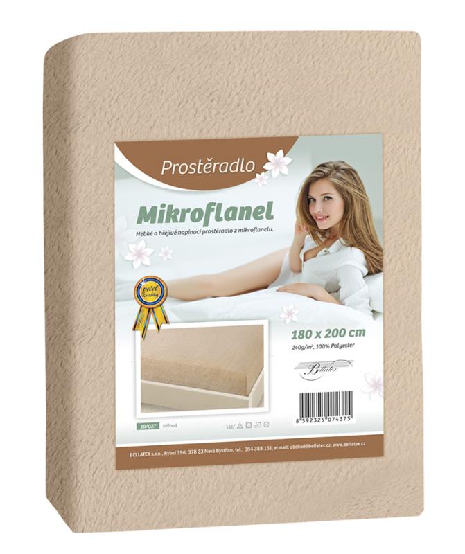 Bellatex Prostěradlo Mikroflanel - béžová - 90x200 cm