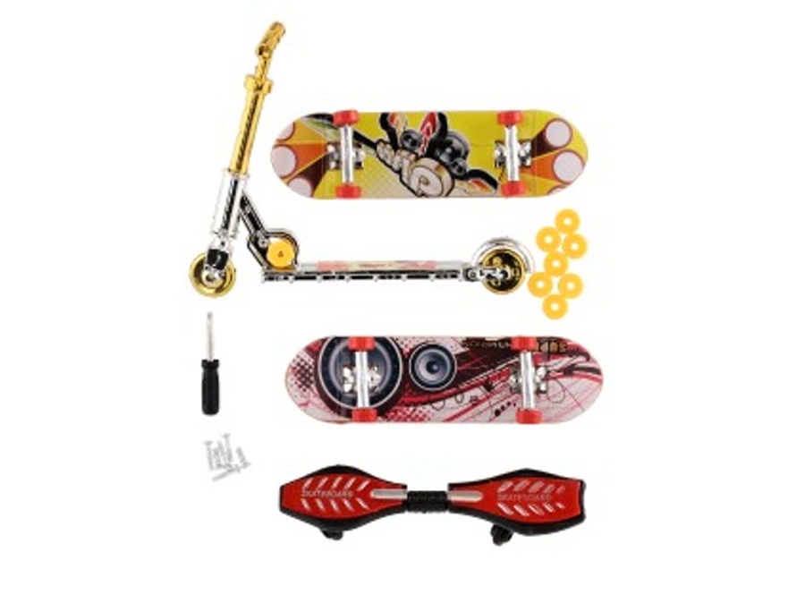 Sada prstový šroubovací skateboard, kolobězka, waveboart, 16x30cm