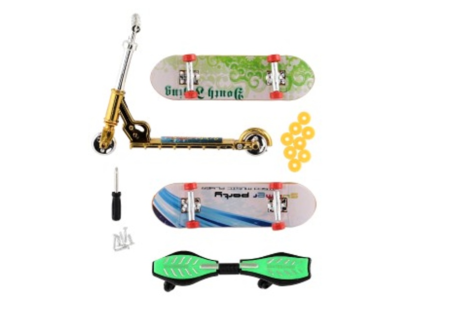 Sada prstový šroubovací skateboard, kolobězka, waveboart, 16x30cm