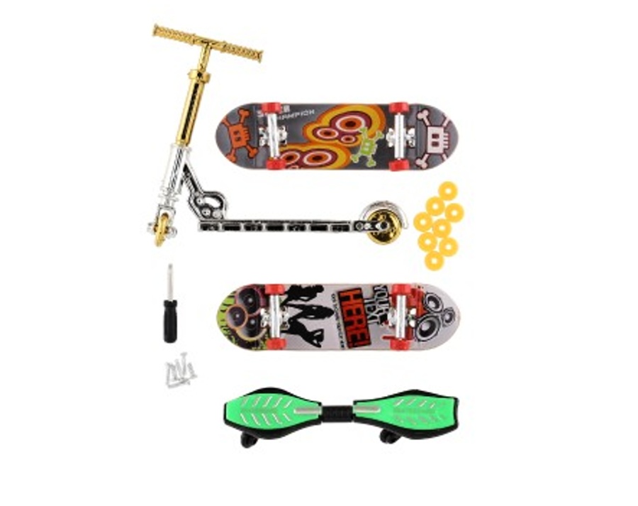 Sada prstový šroubovací skateboard, kolobězka, waveboart, 16x30cm