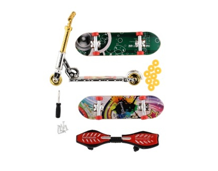 Sada prstový šroubovací skateboard, kolobězka, waveboart, 16x30cm
