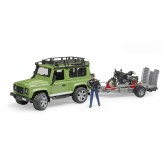 Bruder 2598 Land Rover s přívěsem a motorkou Ducati Scrambler
