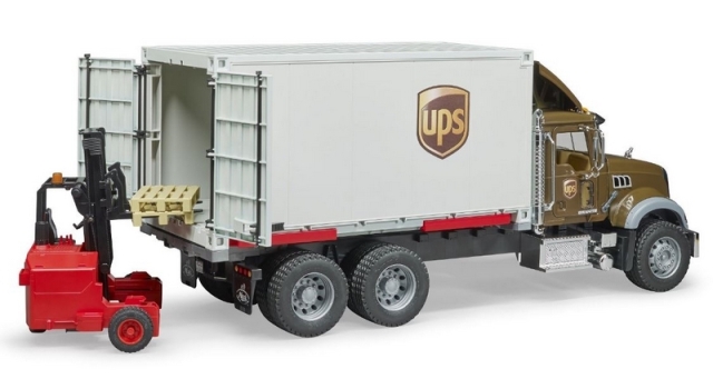 Bruder 2828 MACK Granite UPS logistik a vysokozdvihem