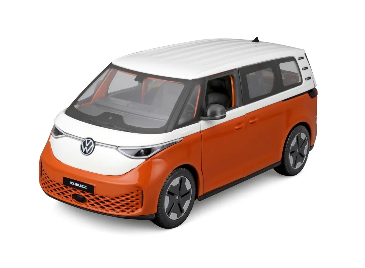 Maisto 2023 Volkswagen ID.Buzz, bílá, metal oranžová, 1:24