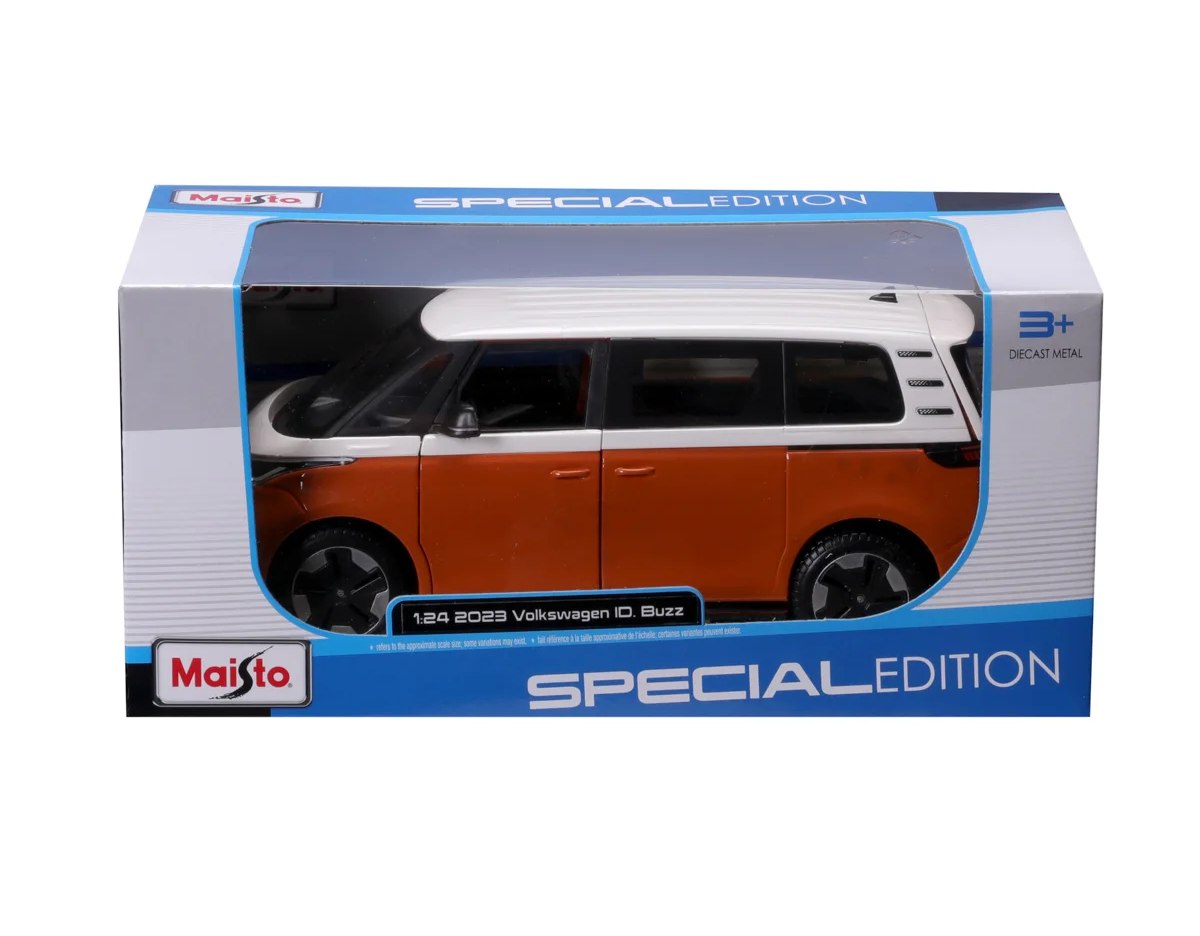 Maisto 2023 Volkswagen ID.Buzz, bílá, metal oranžová, 1:24