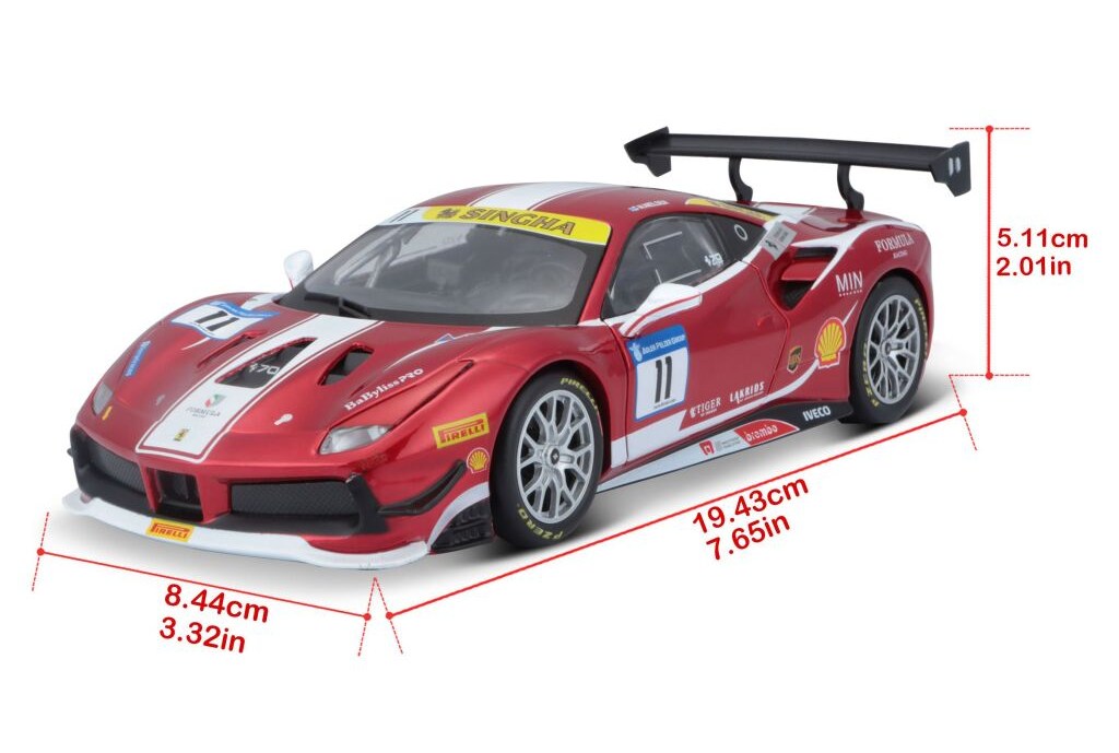 Bburago Ferrari Racing 488 Challenge 2017 Red 1:24