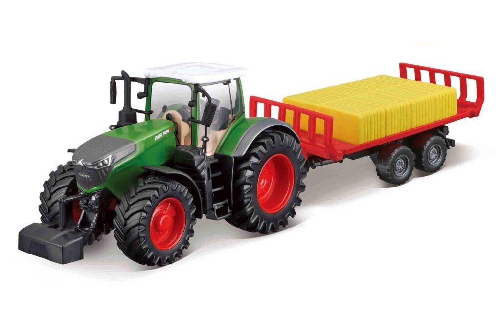Bburago Farm tractor Fendt 1050 s přívěsem na balíky 1:50