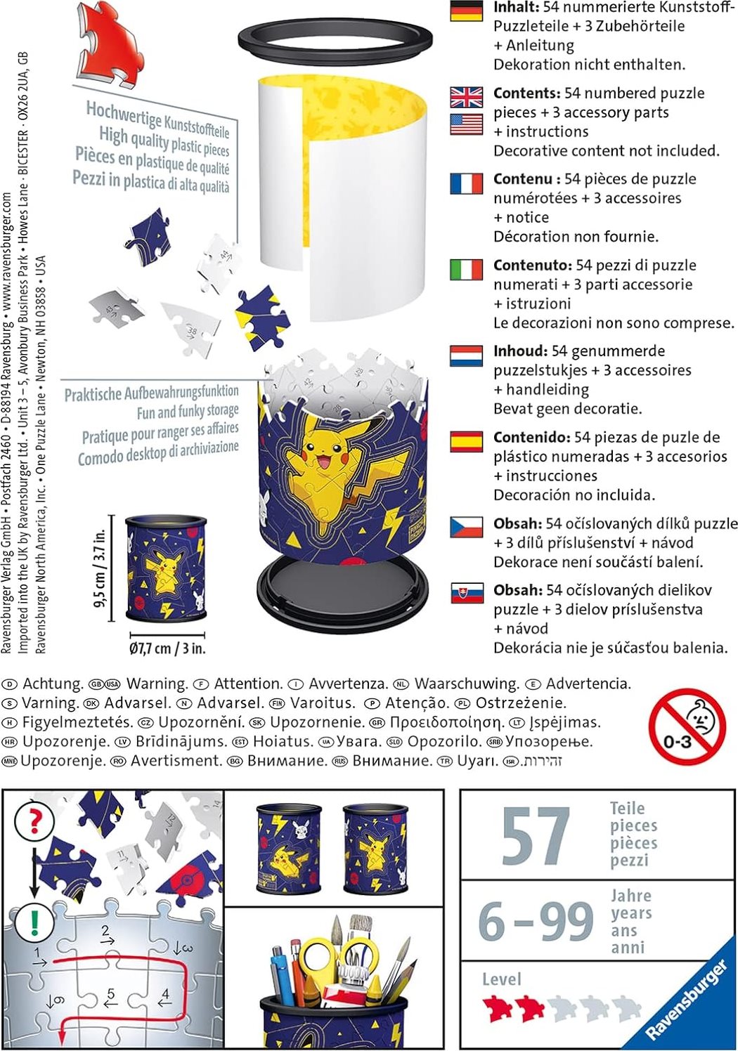 RAVENSBURGER 3D puzzle, stojan Pokémon - 57 dílků