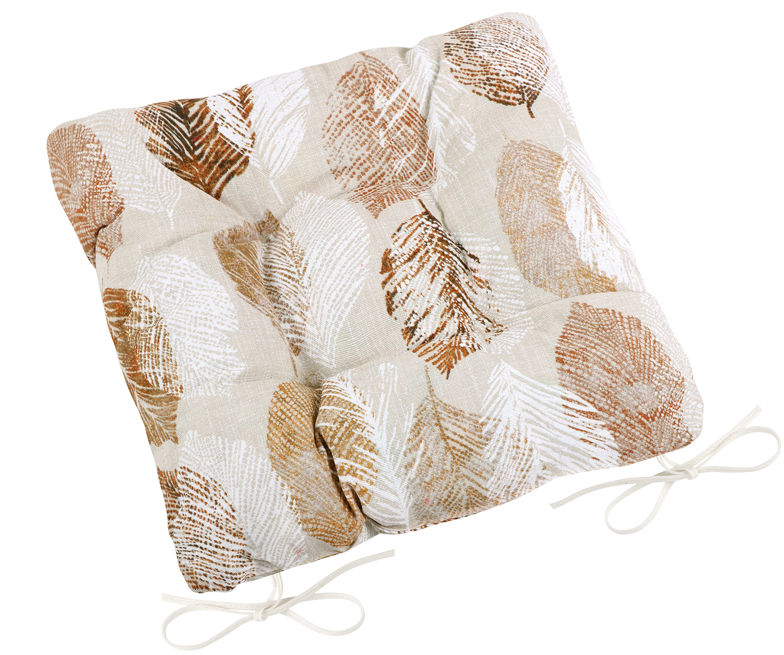 Bellatex Sedák EMA prošívaný, Listy béžové - 40x40cm