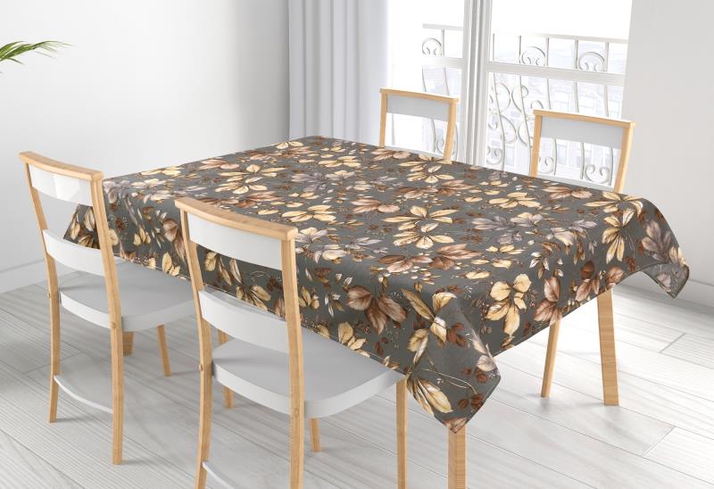 Bellatex Ubrus EMA, Listí šedo-hnědé - 120x140 cm