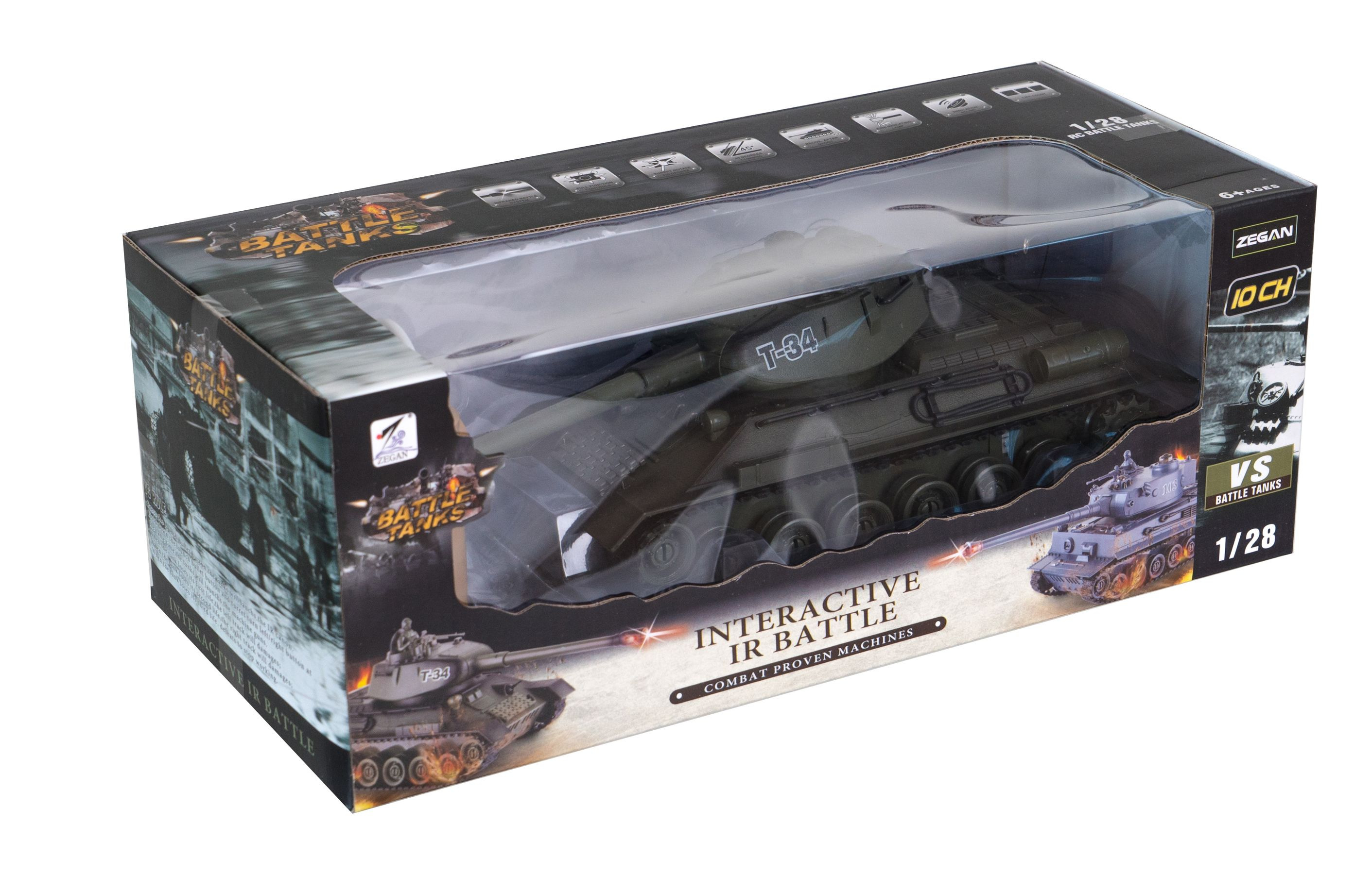 Teddies Tank RC T-34 plast, 27MHz, 33cm