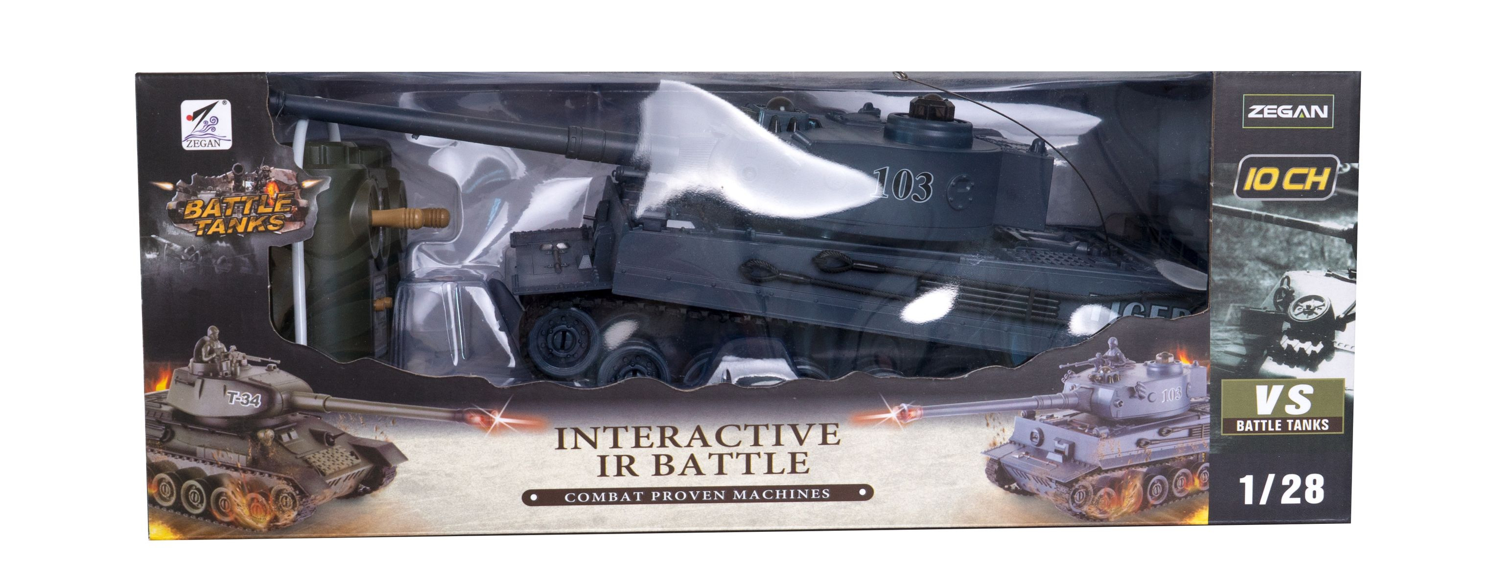 Teddies Tank RC Tiger plast, 40MHz, 33cm