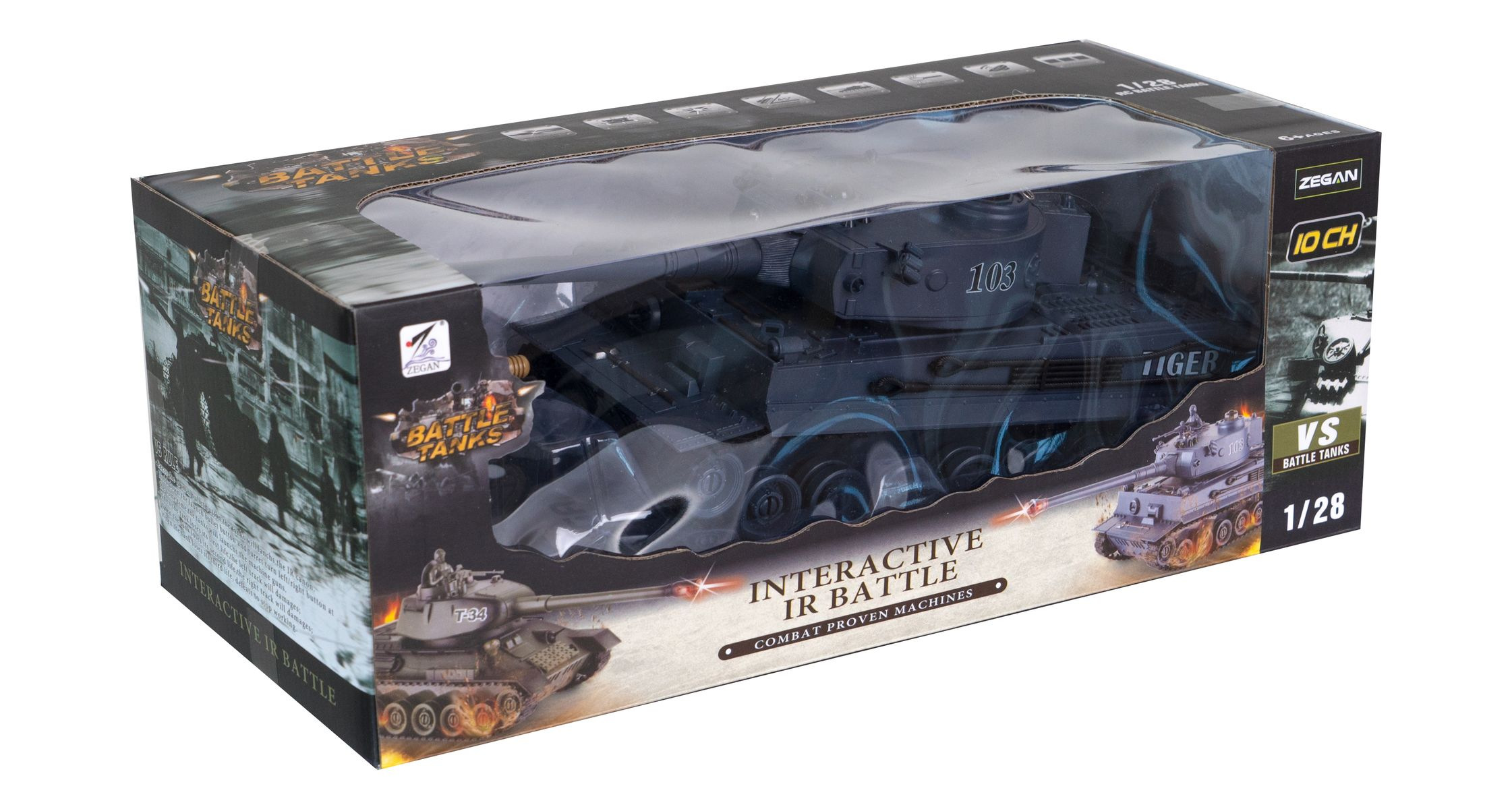 Teddies Tank RC Tiger plast, 40MHz, 33cm