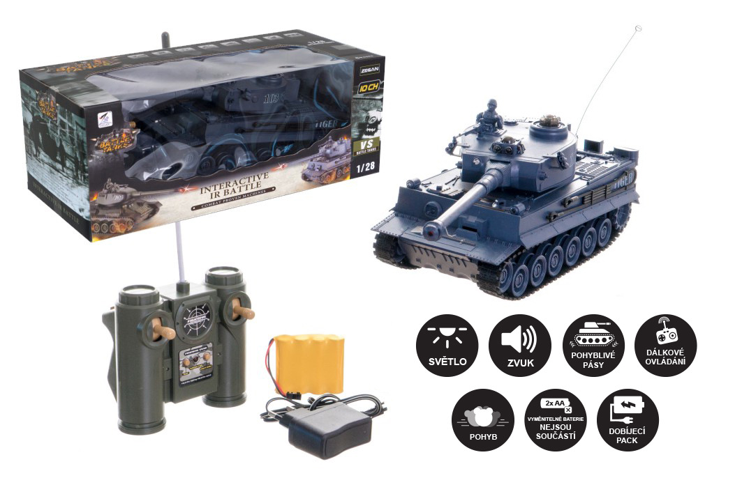 Teddies Tank RC Tiger plast, 40MHz, 33cm