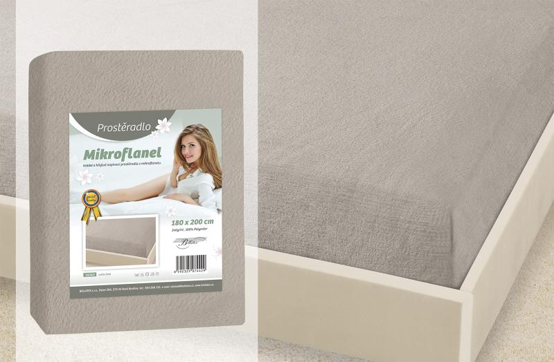Bellatex Prostěradlo Mikroflanel Šedá - 90x200 cm