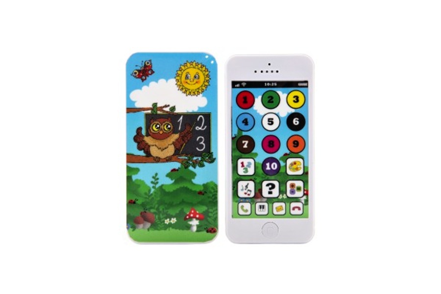 Dětský naučný mobilní telefon Moudré sovy, 22x18x3,5cm