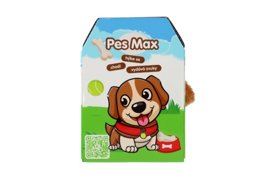 Plyšový chodící pejsek Max, 13x19x18 cm