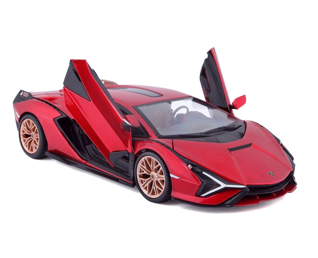 Bburago Lamorghini Sian FKP37, červená, 1:24
