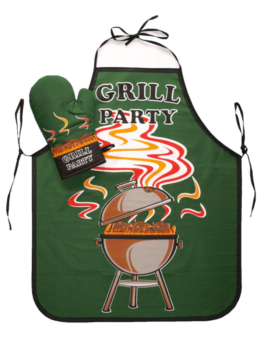 Forbyt Zástěra na grilování a chňapka - Grill party, zelená