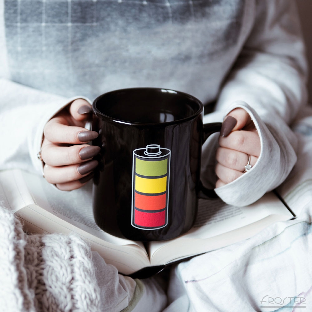 Energohrnek, Hrnek měnící barvu 800 ml., Barevná baterie