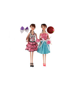 Kloubová plastová panenka ve stylových šatech 30cm 