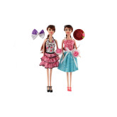 Kloubová plastová panenka ve stylových šatech 30cm 