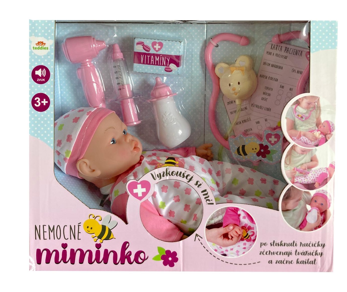 Teddies Nemocné miminko 36cm