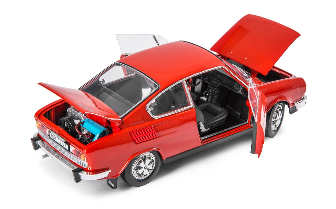 Abrex Škoda 110R Coupé (1980) Červená Závodní 1:18