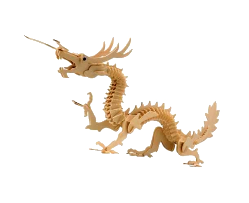 Woodcraft dřevěné 3D puzzle - skládačka Drak, 27x59x14 cm