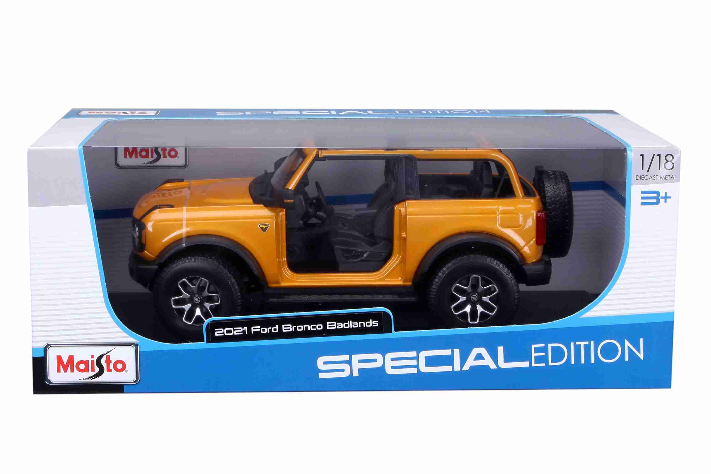 Maisto Ford Bronco Badlands (bez dveří) 2021, oranžová 1:18