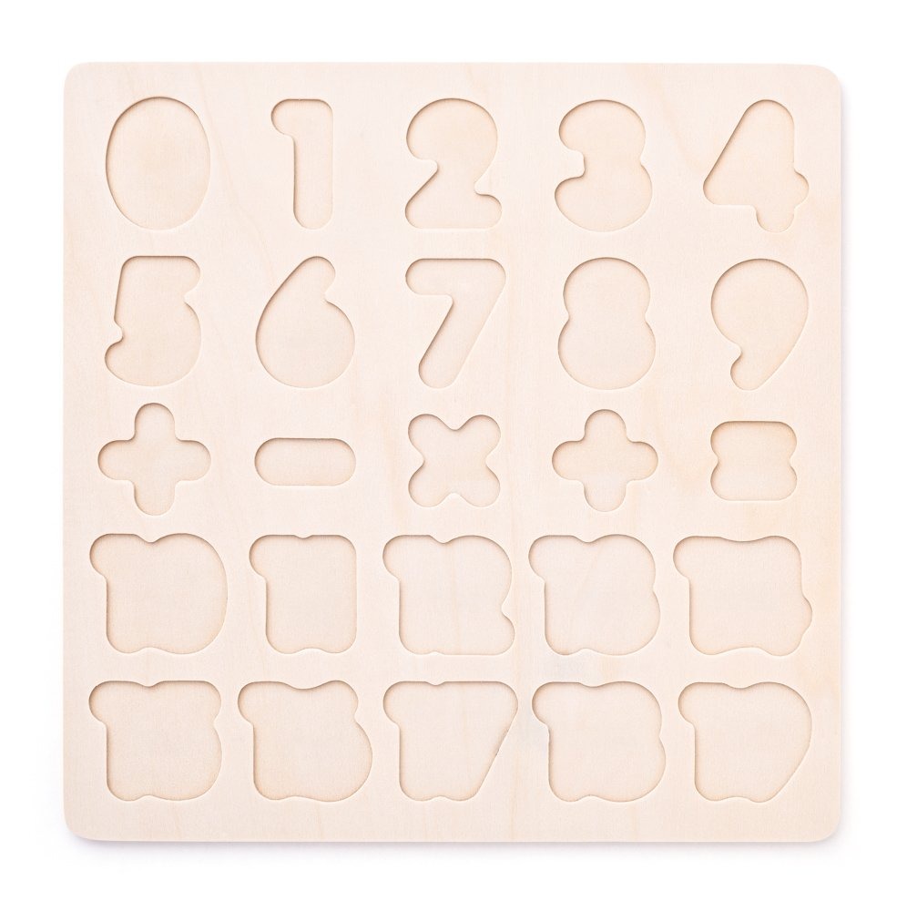 Woody Puzzle na desce - Číslice