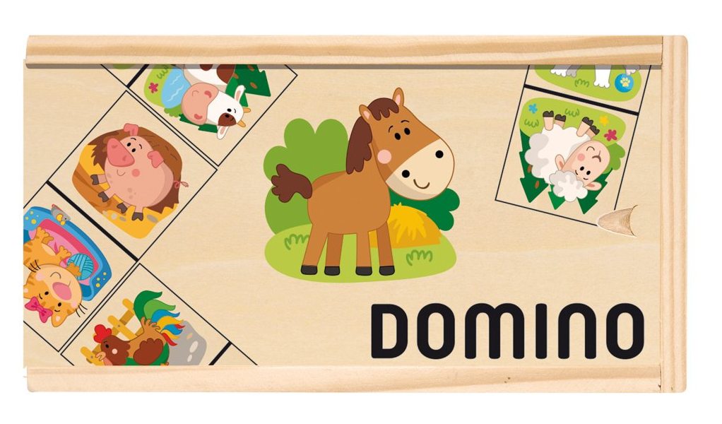 Woody Dřevěné domino, domácí zvířata, 28 ks