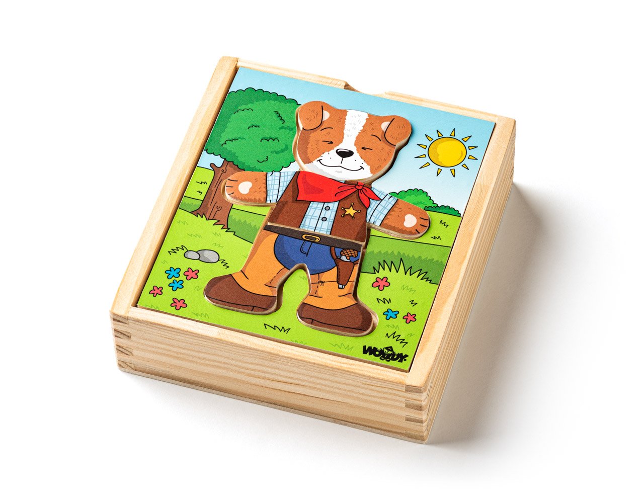 Woody Puzzle šatní skříň, Pejsek, 18 dílů