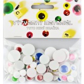 Pohyblivé barevné oči, mix velikostí 75 ks