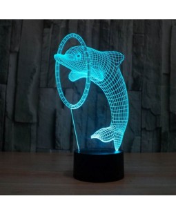 Lampa s 3D iluzí - delfín 