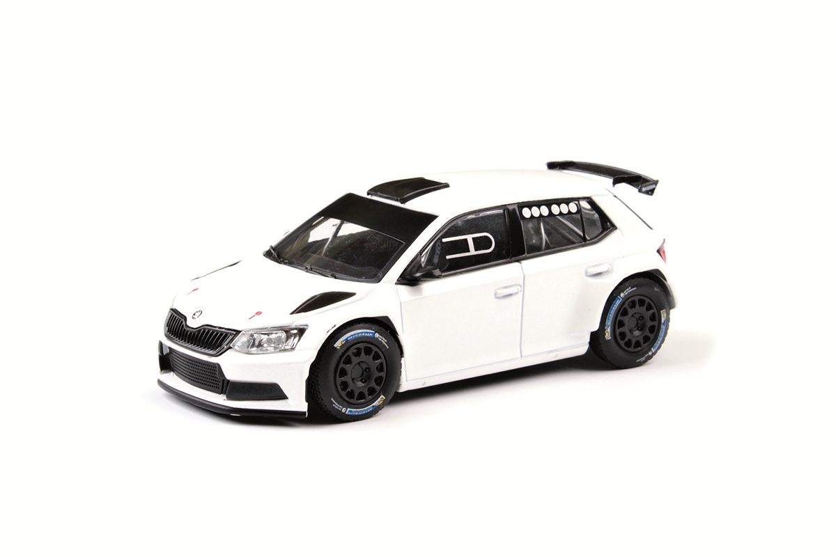 Škoda Fabia III R5 (2015) Šotolinová kola, Bílá 1:43