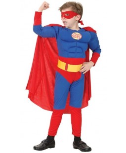 Dětský kostým na karneval svalnatý Superhrdina, 120-130 cm