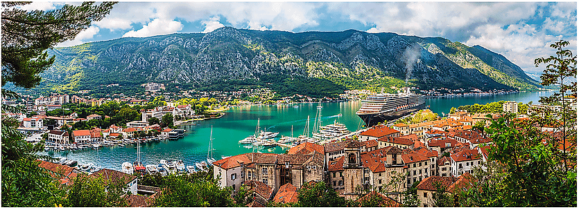 Trefl Panoramatické puzzle Kotor, Montenegro 500 dílků