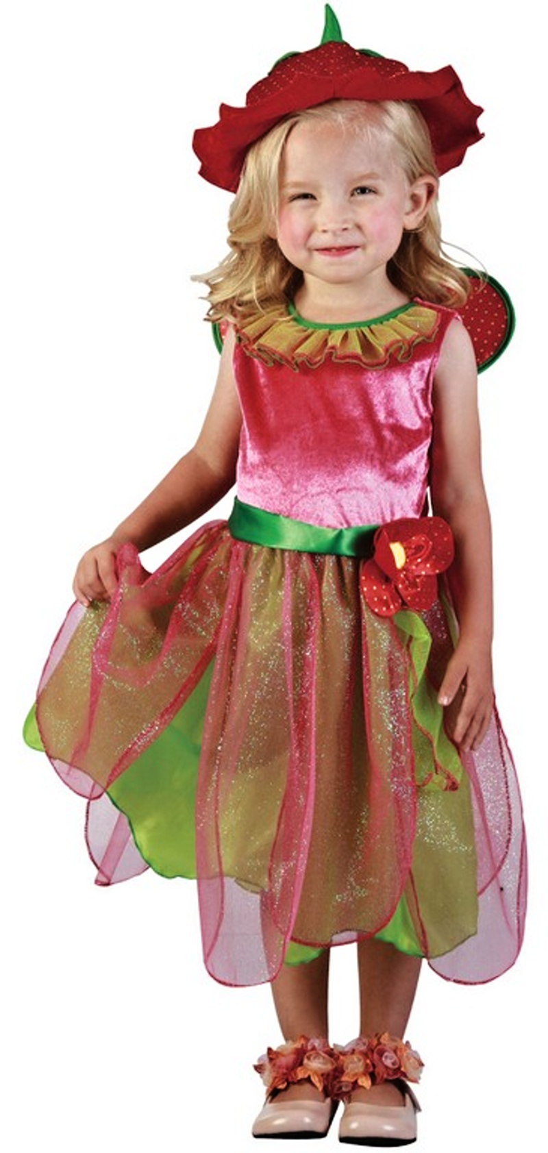 Dětský kostým na karneval Jahodová víla, 92-104 cm