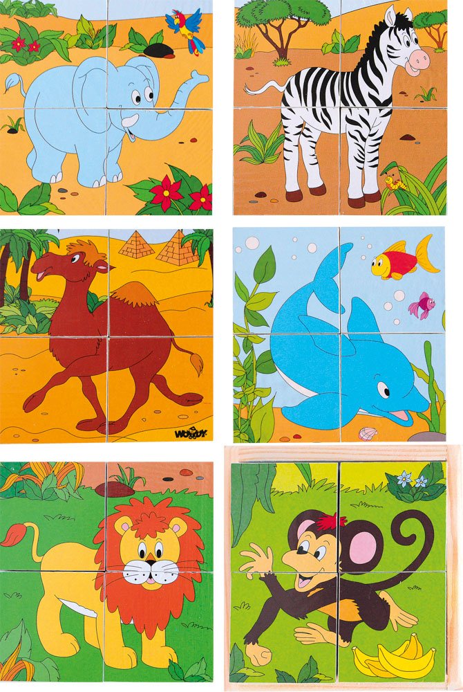 Woody Dřevěné kostky Safari, 2x2