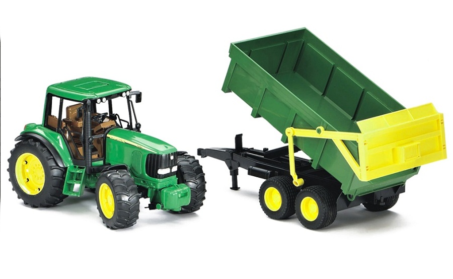 Bruder 2058 Zelený traktor John Deere 6920 s přívěsem 2210