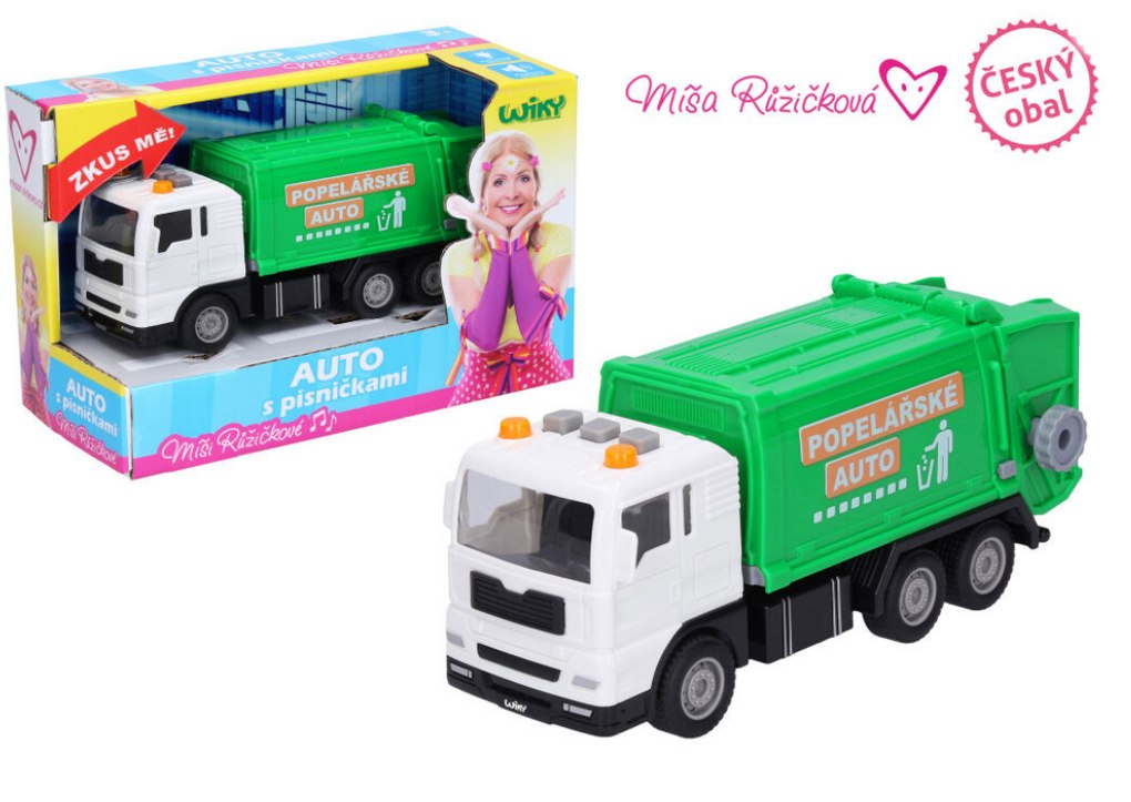 Popelářské auto s efekty a písničkami Míši Růžičkové, 17cm