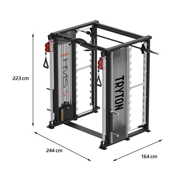 Profesionální posilovací stroj HMS TRYTON - 3D multipress, protisměrné kladky, závaží