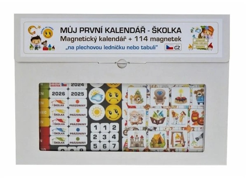 Kalendář magnetický, Školka 114ks magnetek v kartonu 45x32x1cm