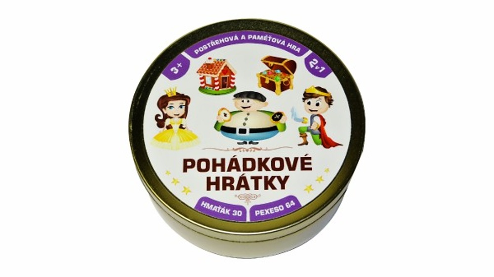 Společenská hra Pohádkové hrátky 2v1, v plechové krabičce