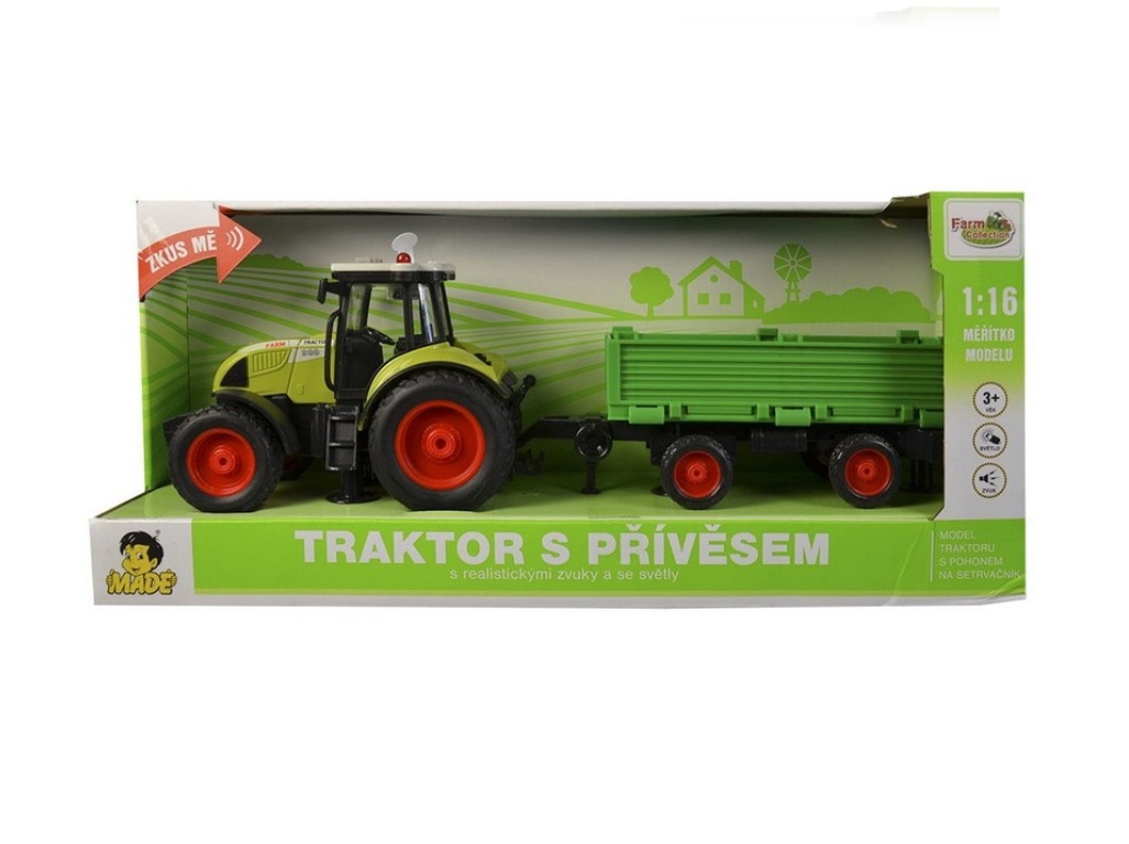 Traktor na setrvačník s výklopnou vlečkou, 38 cm