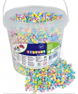 Playbox zažehlovací korálky pastelový mix v kýblíku, 10 000ks